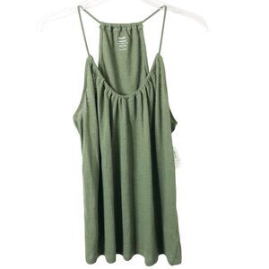 Old Navy NWT Women's Relaxed Olive Green Linen Blend Tank Top Size XS